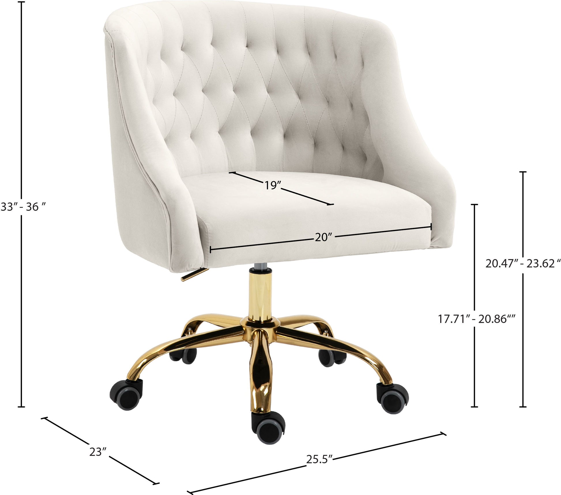 Arden - Office Chair with Gold Legs
