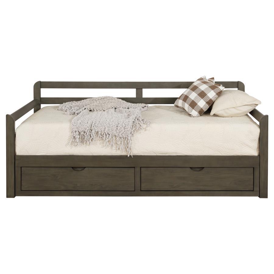 Sorrento - 2-Drawer Twin Long Daybed With Extension Trundle - Gray