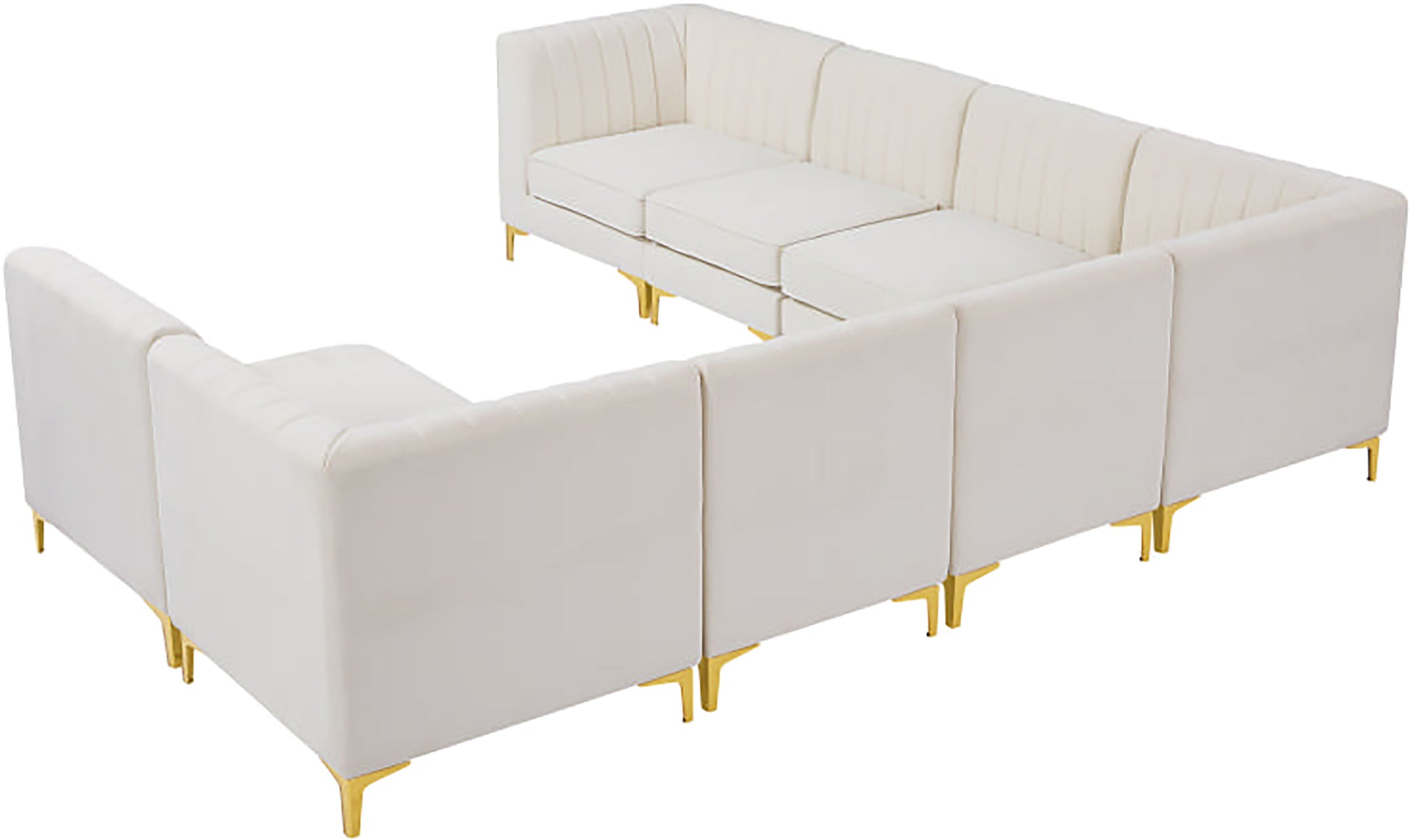 Alina - 8 Piece Velvet Modular Sectional