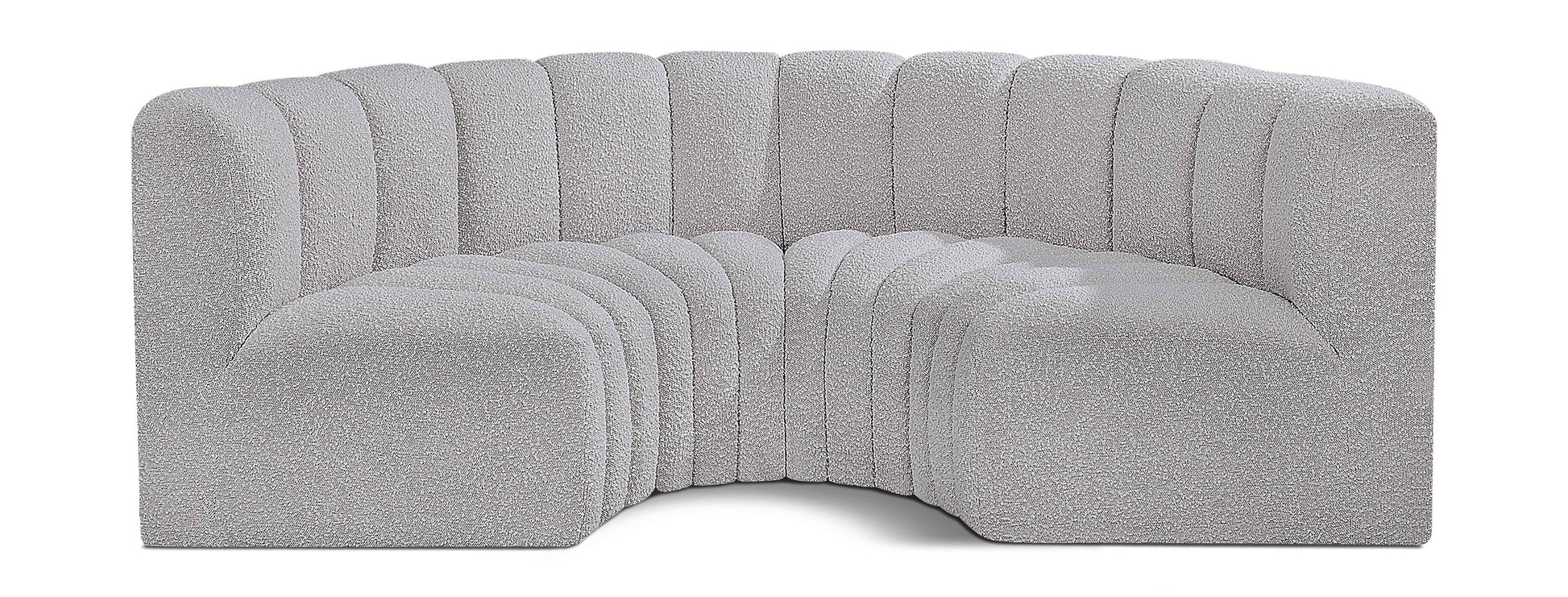 Arc - Boucle Fabric 4 Piece U-Shaped Modular Sofa