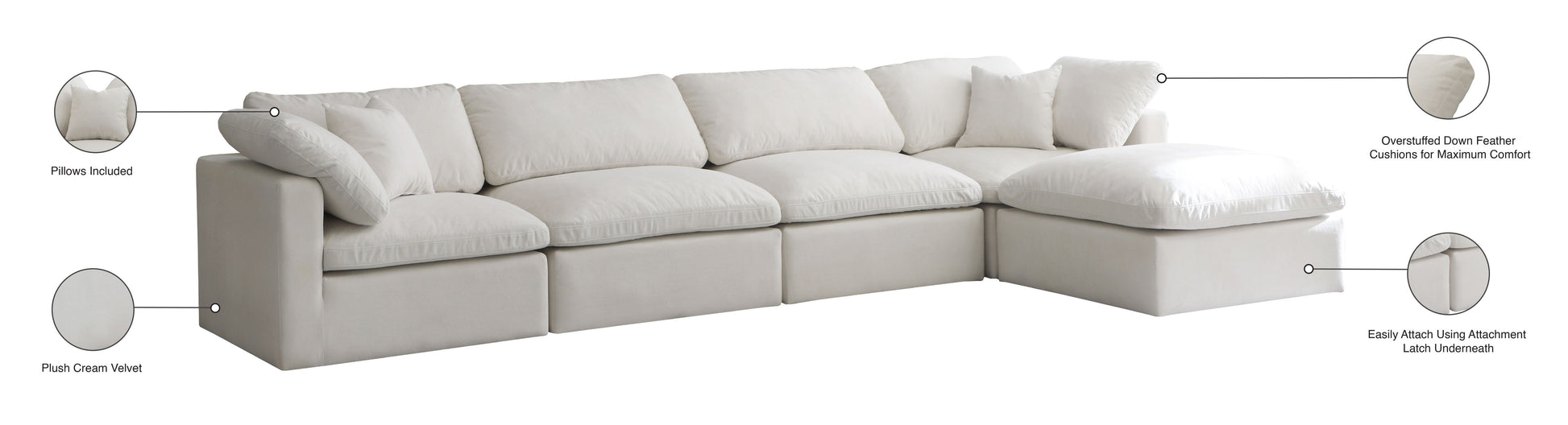 Plush - 5 Piece Modular Sectional