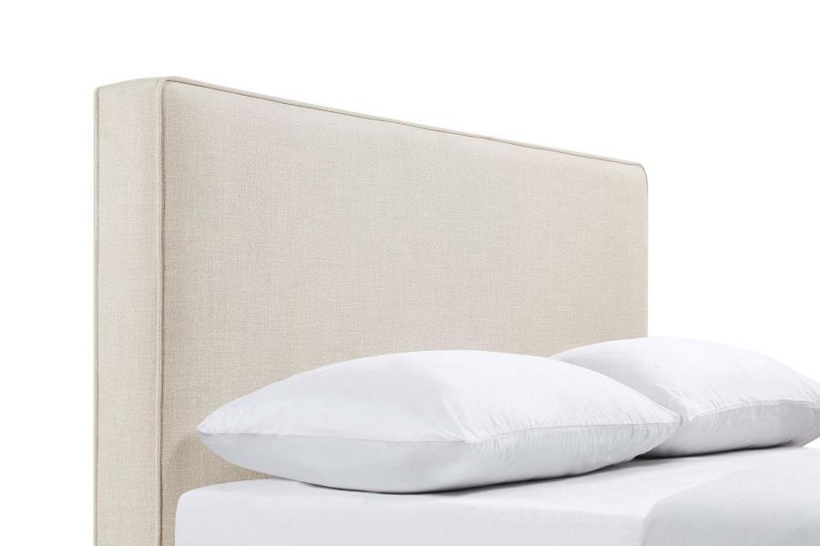 Kosmo - Upholstered Queen Or Full Panel Headboard - Sand