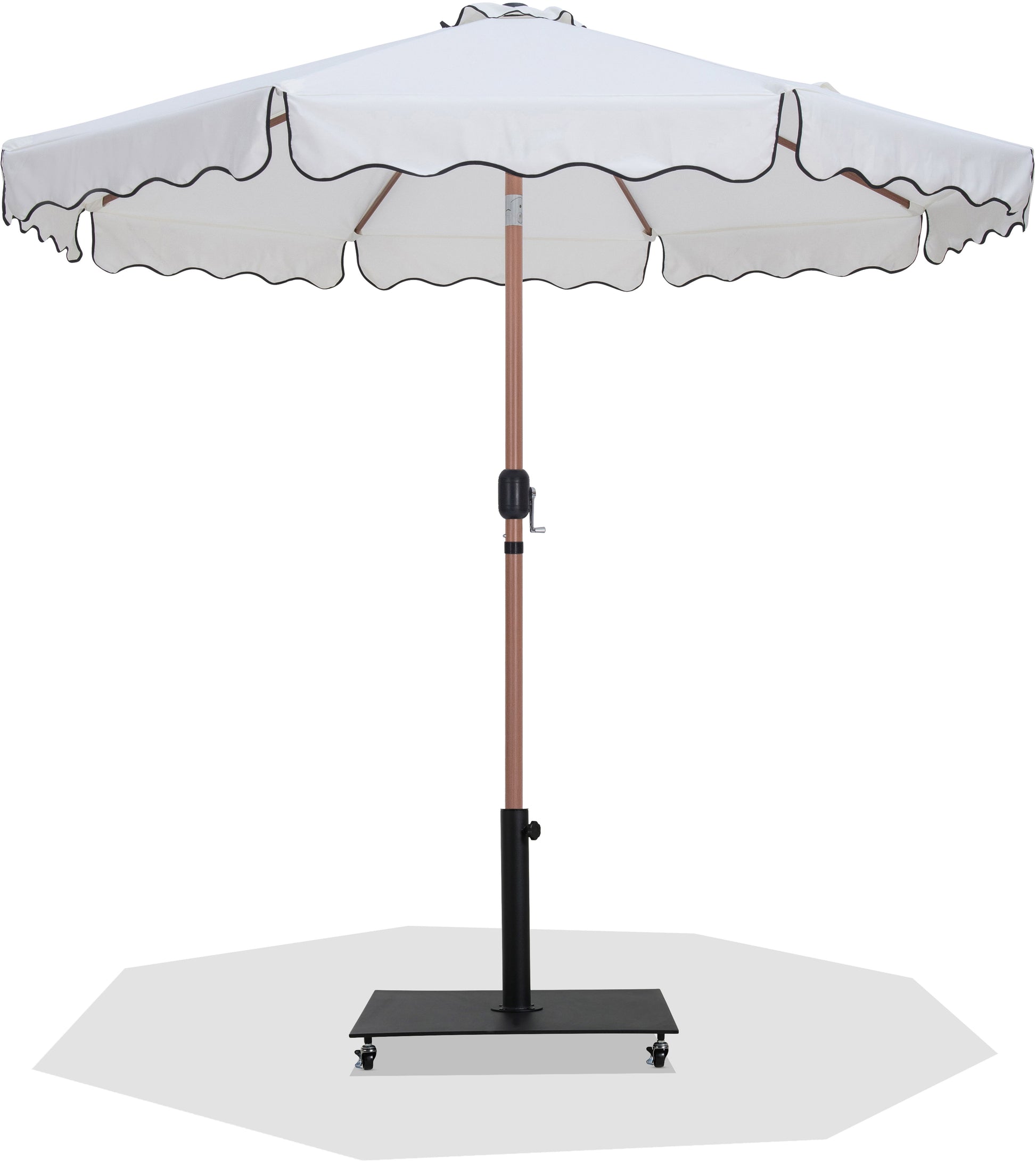 Amalfi - Aluminum Patio Umbrella - Black Base / Light Brown Pole