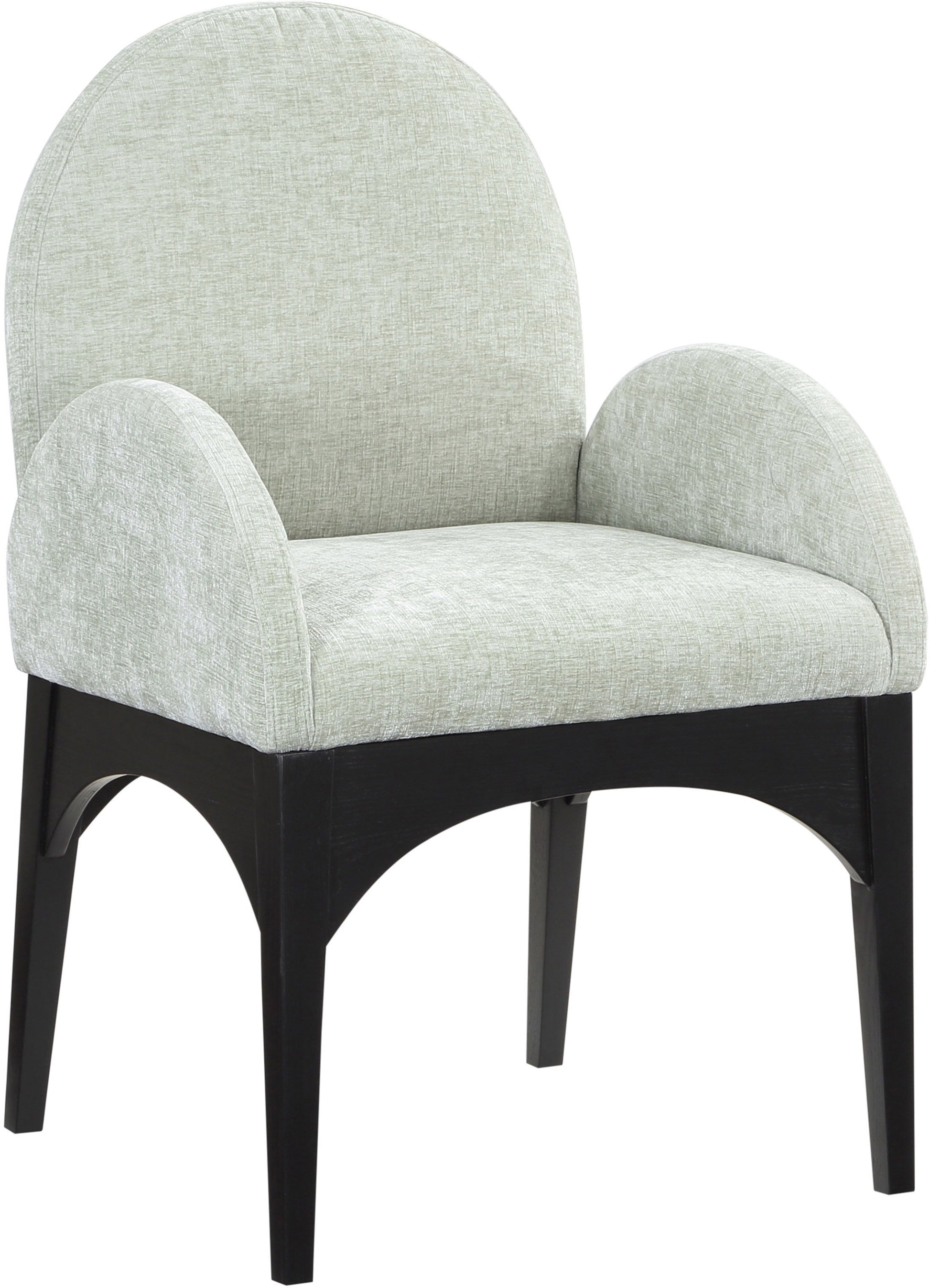 Waldorf - Chenille Dining Arm Chair With Black Legs