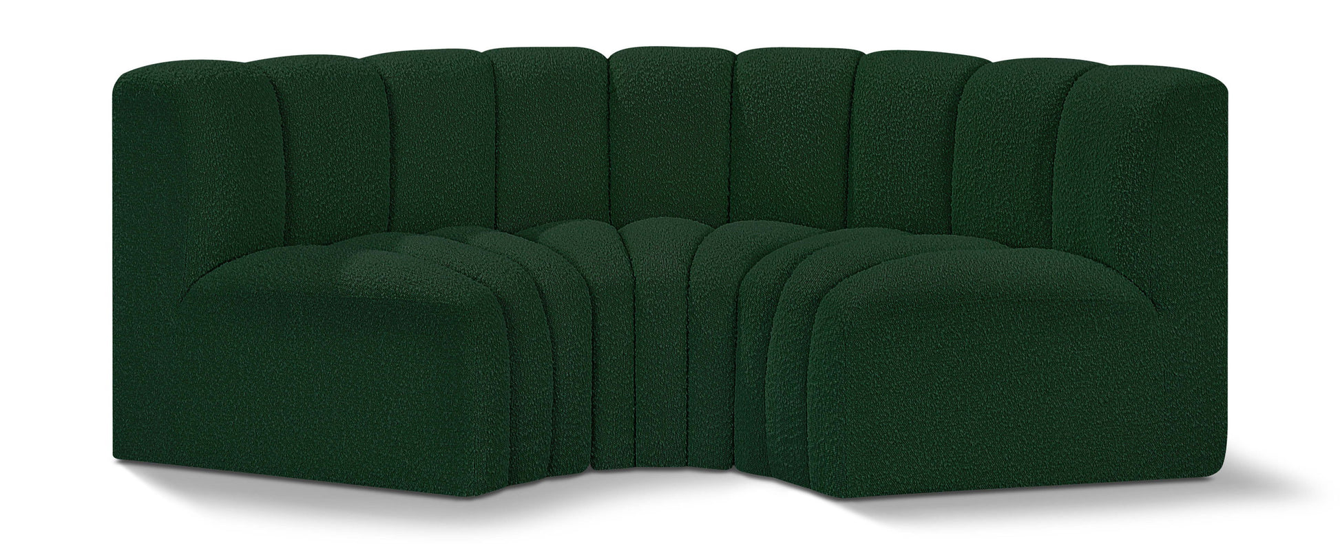 Arc - Boucle Fabric 3 Piece Modular U-Shaped Sofa