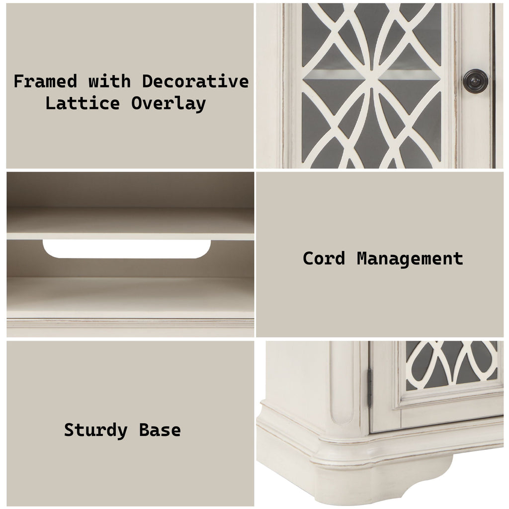 Florian - TV Stand - Oak & Antique White Finish