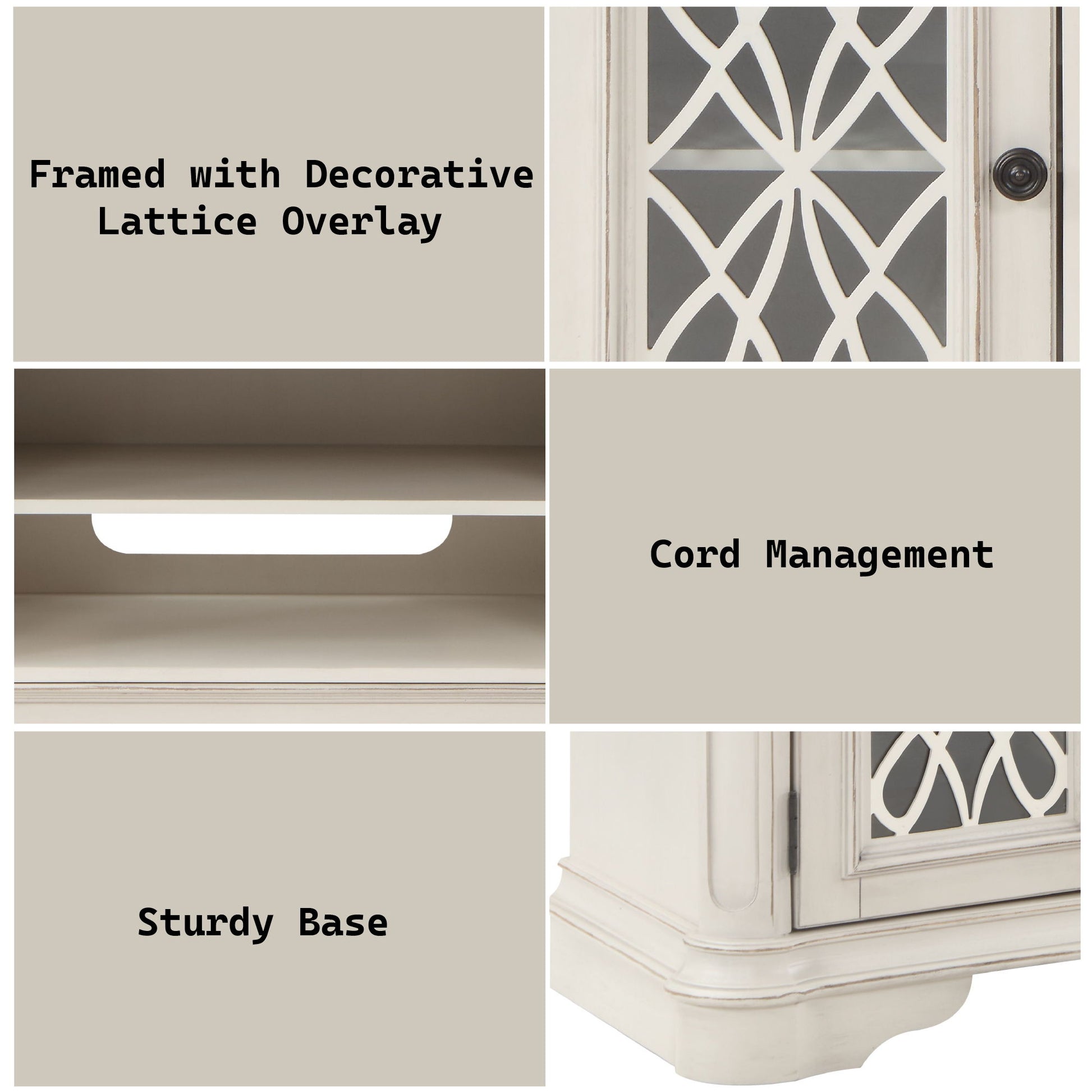 Florian - TV Stand - Oak & Antique White Finish