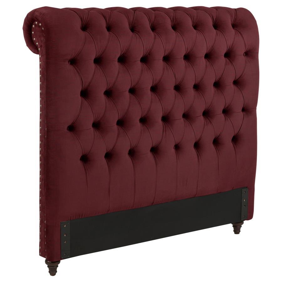 Devon - Upholstered Queen Headboard - Wine Red