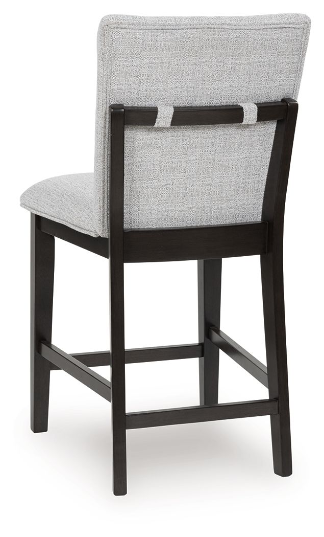 Neymorton - Dark Grayish Brown - Upholstered Barstool (Set of 2)