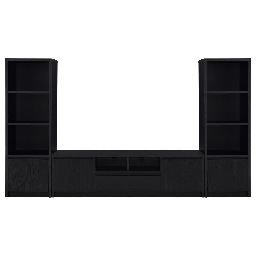 Winfield - 3-Sheld Media Tower Entertainment Pier - Black