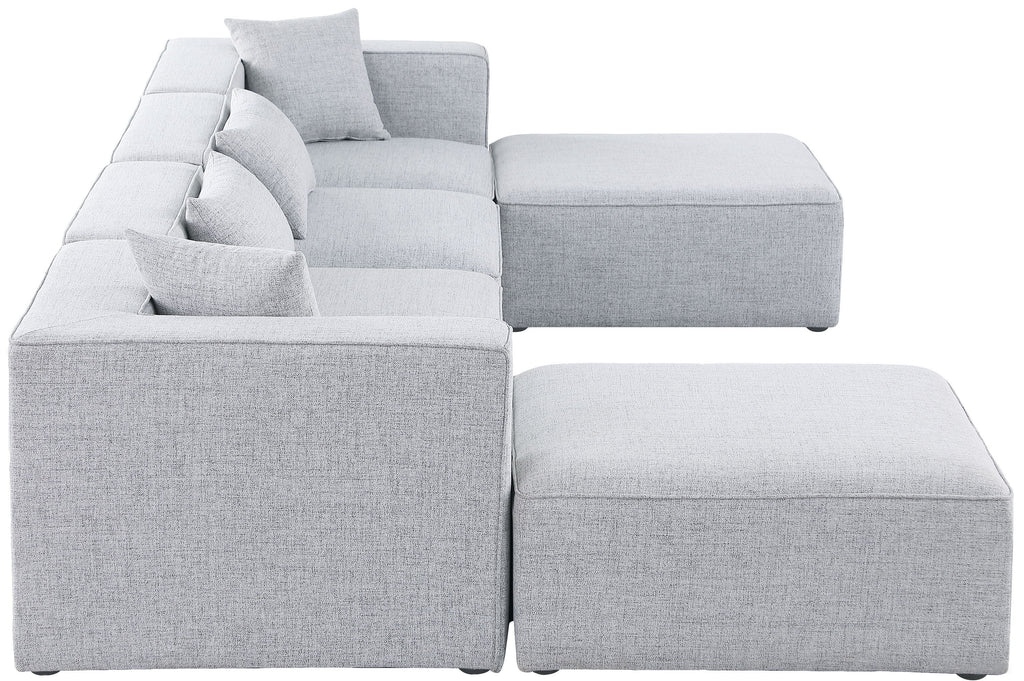 Cube - Linen 6 Piece Modular Double Chaise Sectional