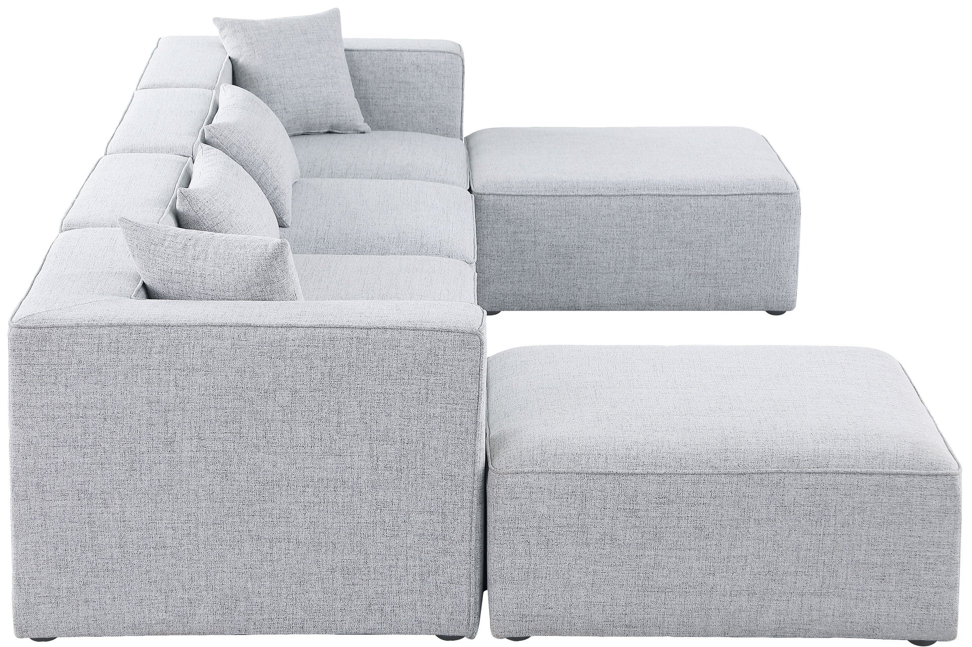 Cube - Linen 6 Piece Modular Double Chaise Sectional