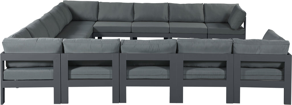 Nizuc - Outdoor Patio 13 Piece Modular Sectional With Gray Frame
