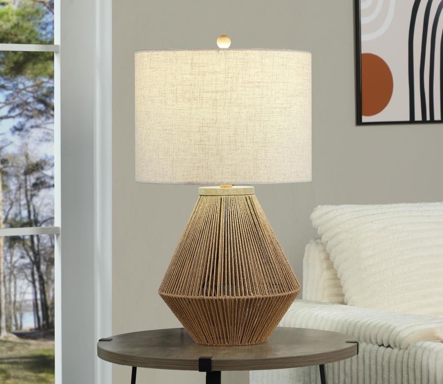Pryor - Drum Shade Handwoven Rope Table Lamp - Natural