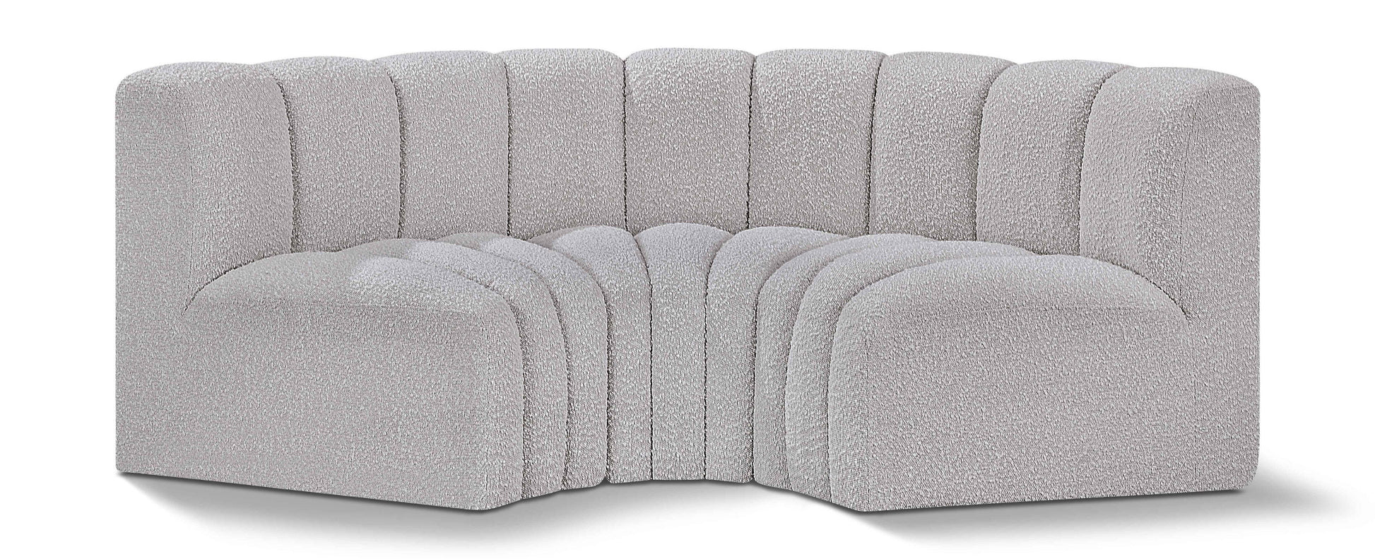 Arc - Boucle Fabric 3 Piece Modular U-Shaped Sofa