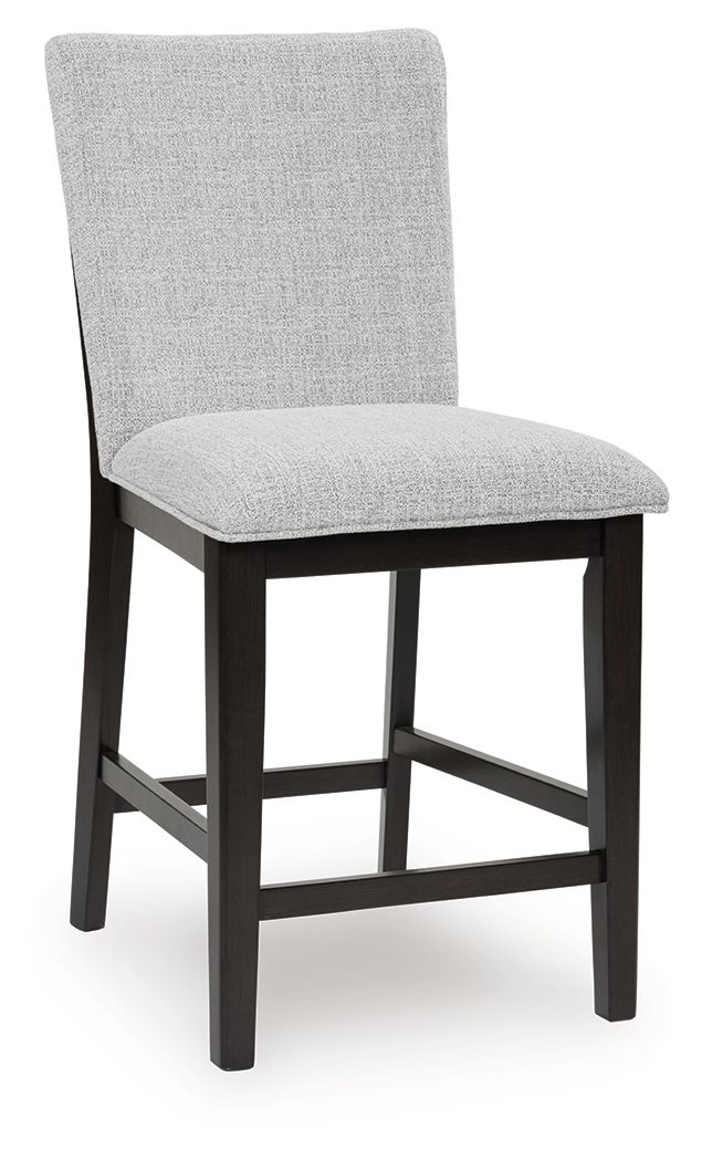 Neymorton - Dark Grayish Brown - Upholstered Barstool (Set of 2)