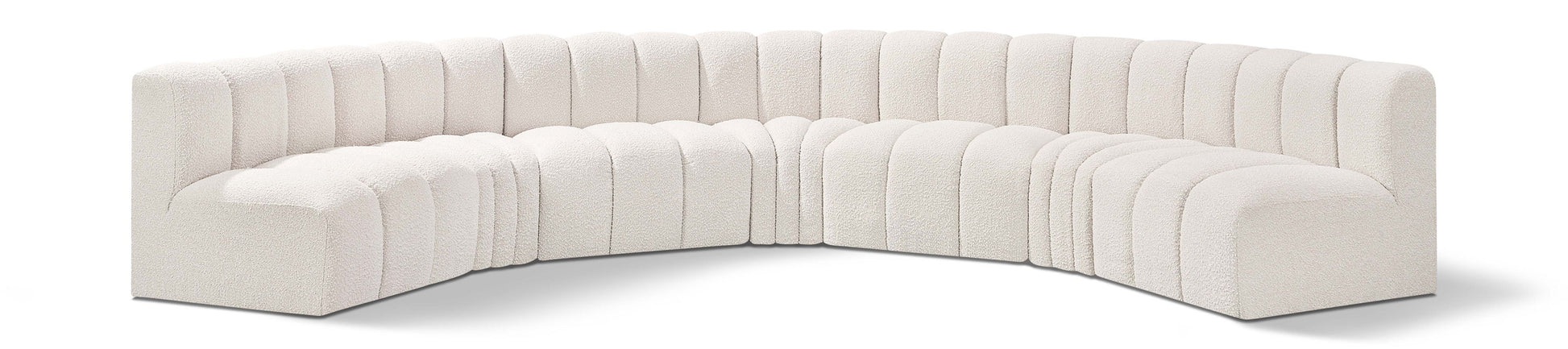 Arc - Boucle Fabric 7 Piece U-Shaped Modular Sofa