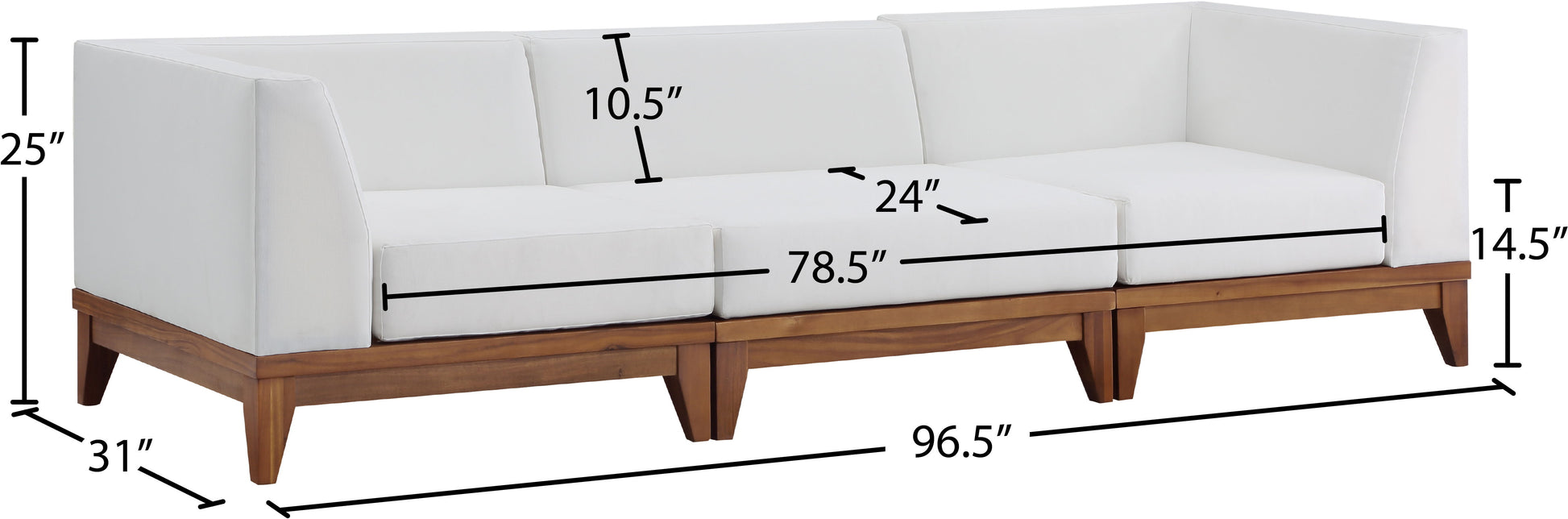 Rio - 3 Seat Modular Sofa - Off White