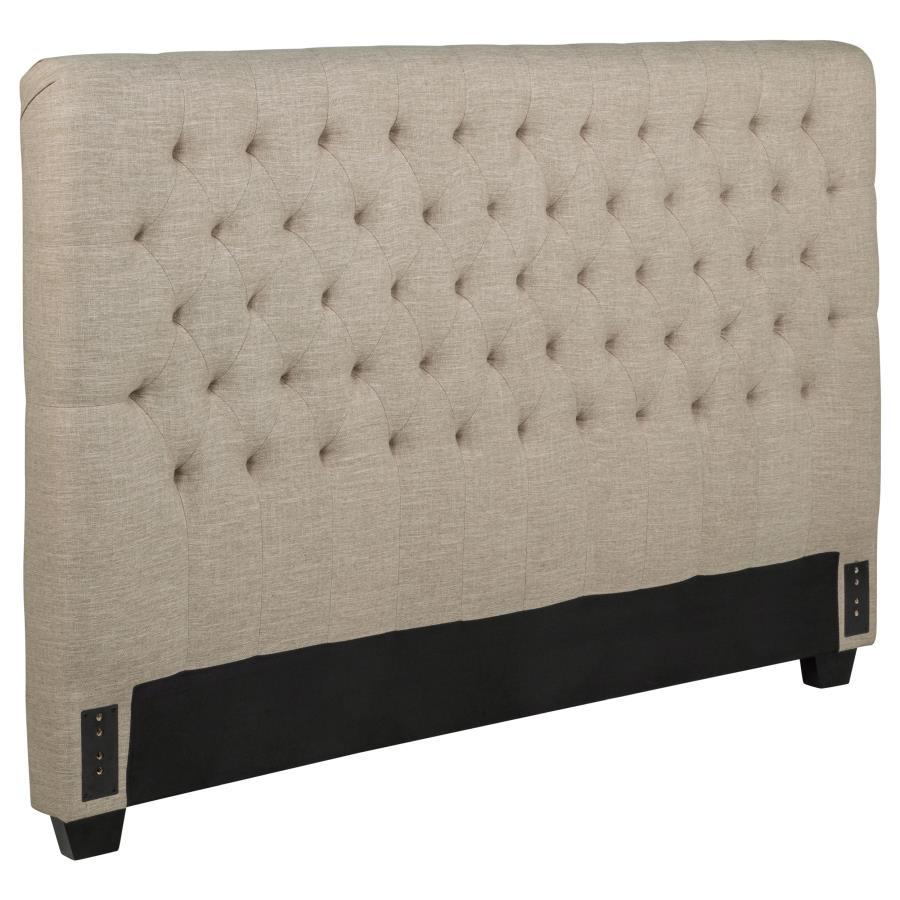 Chloe - Upholstered California King Panel Headboard - Oatmeal