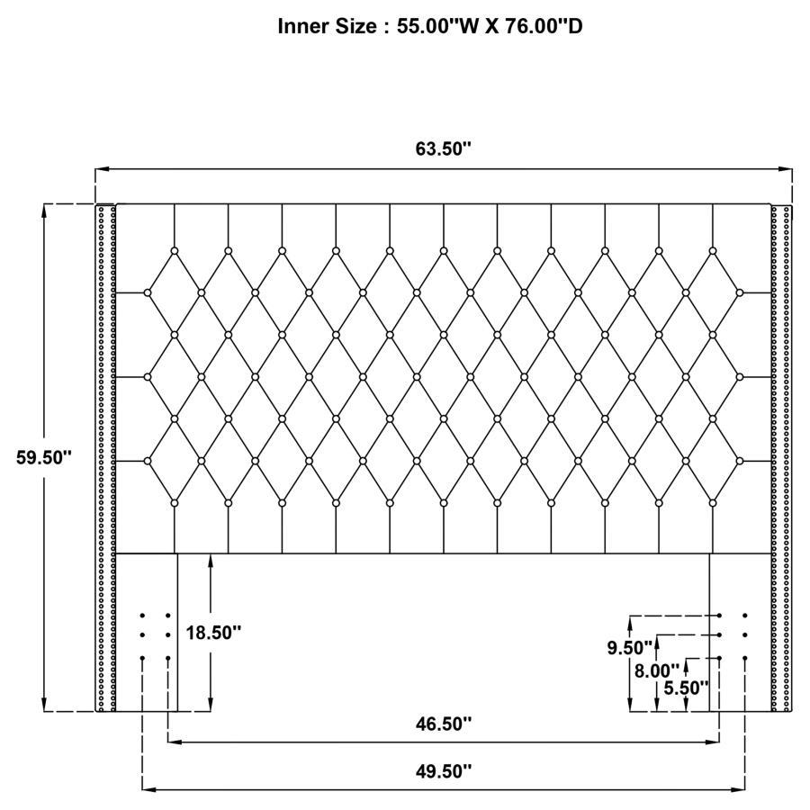 Bancroft - Upholstered Full Wingback Headboard - Gray