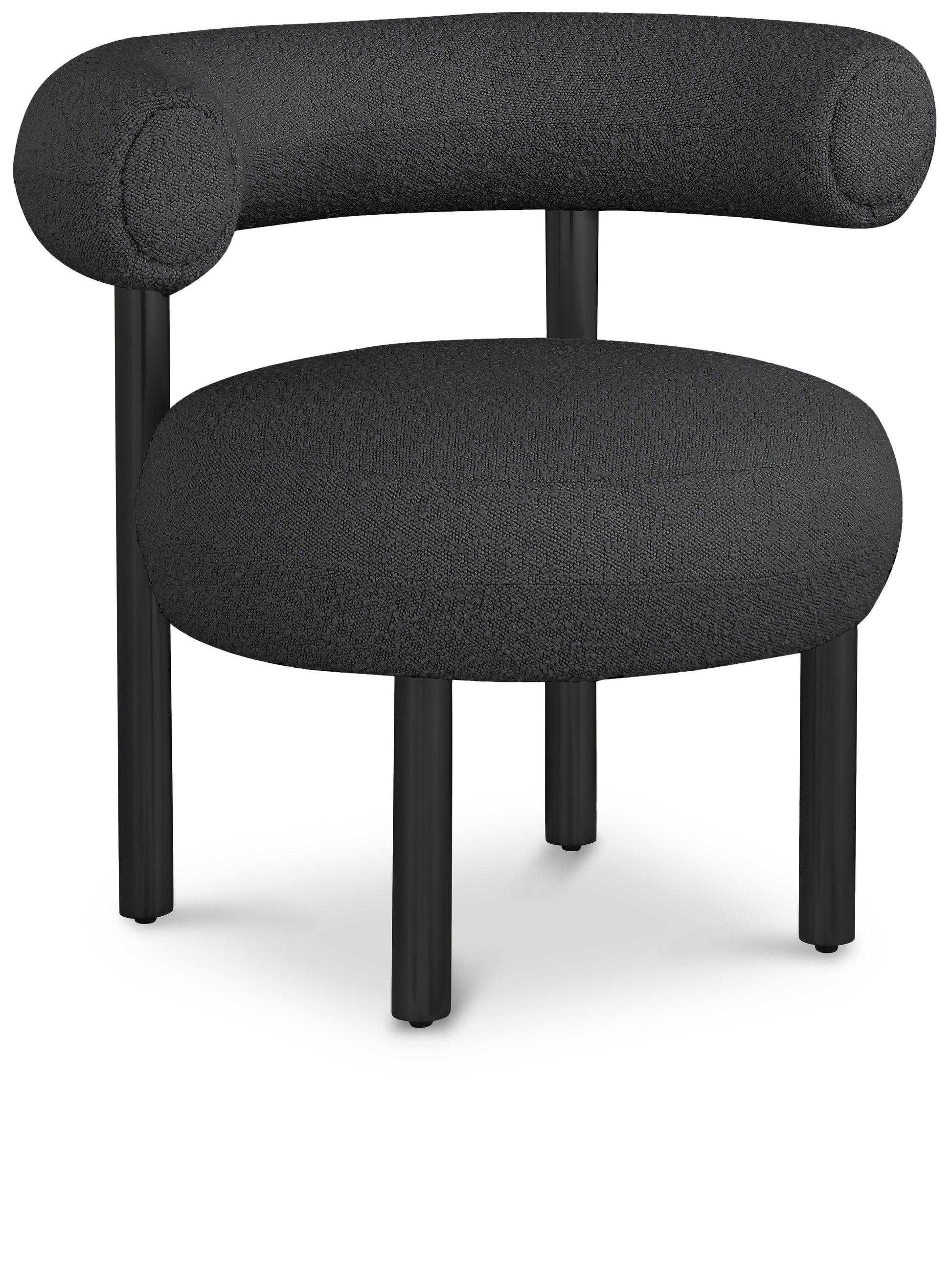 Bordeaux - Boucle Fabric Accent Chair With Black Legs