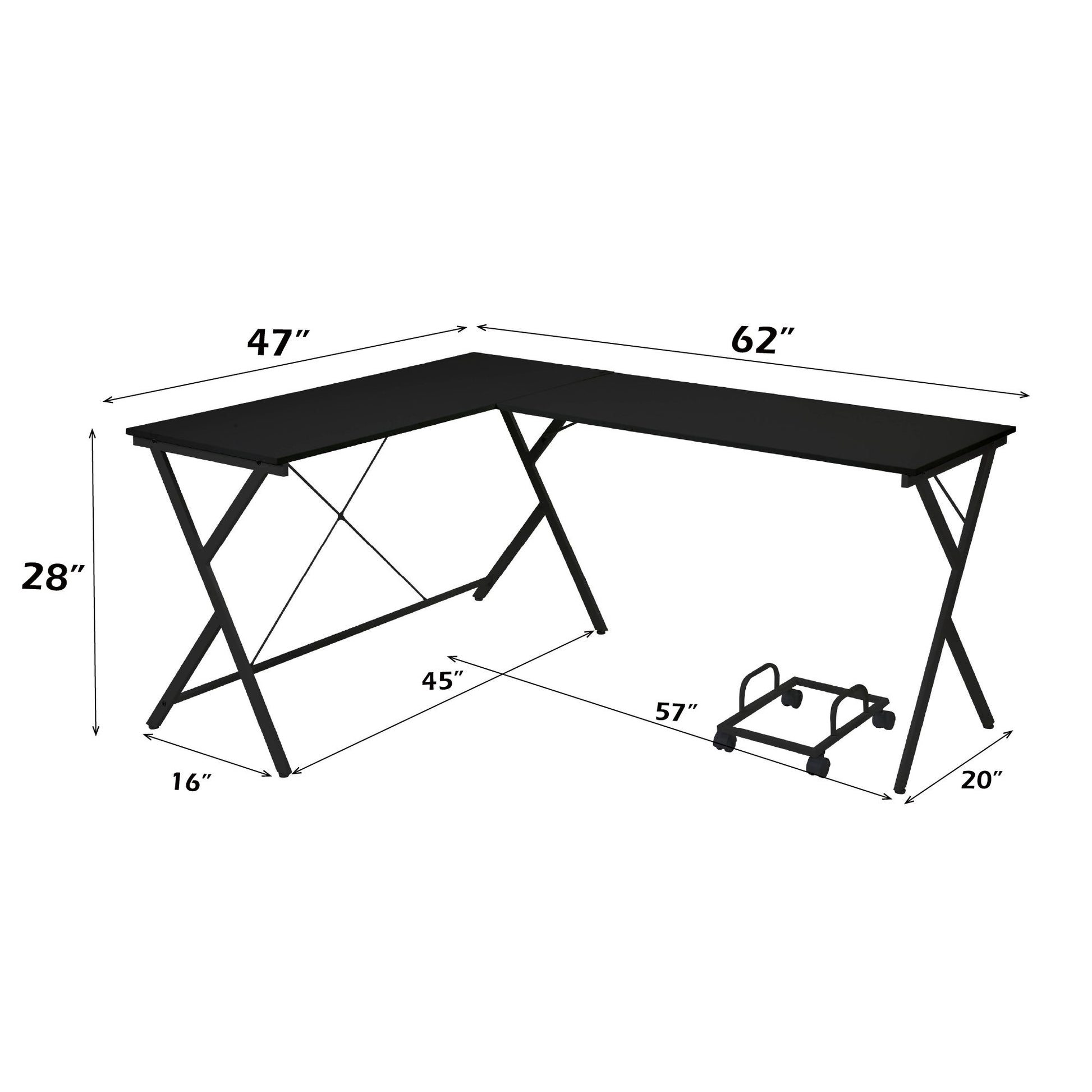 Dazenus - Desk - Black Finish