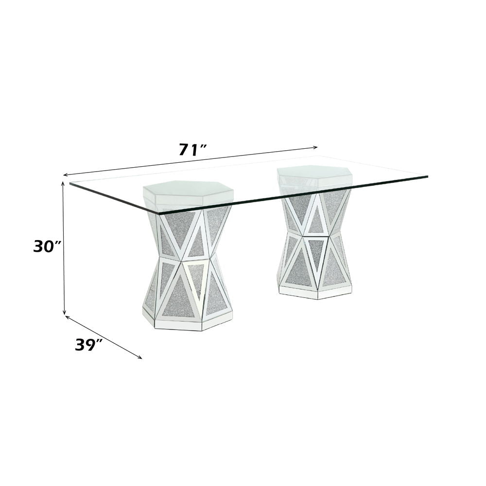Noralie - Dining Table - Mirrored - Glass
