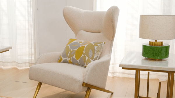 HD-3183 - Chair - Beige / Gold