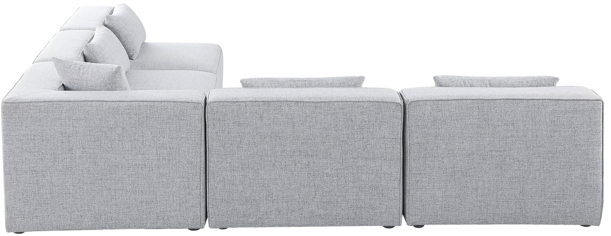 Cube - Linen 5 Piece Modular Corner Armless Sectional