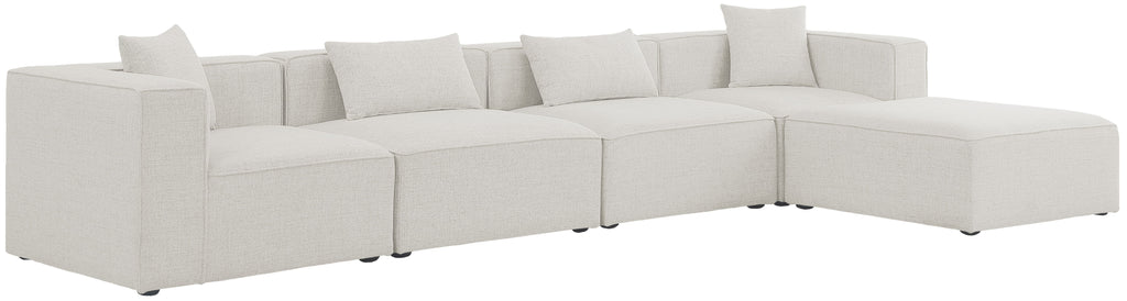 Cube - Linen 5 Piece Modular Sectional With Chaise