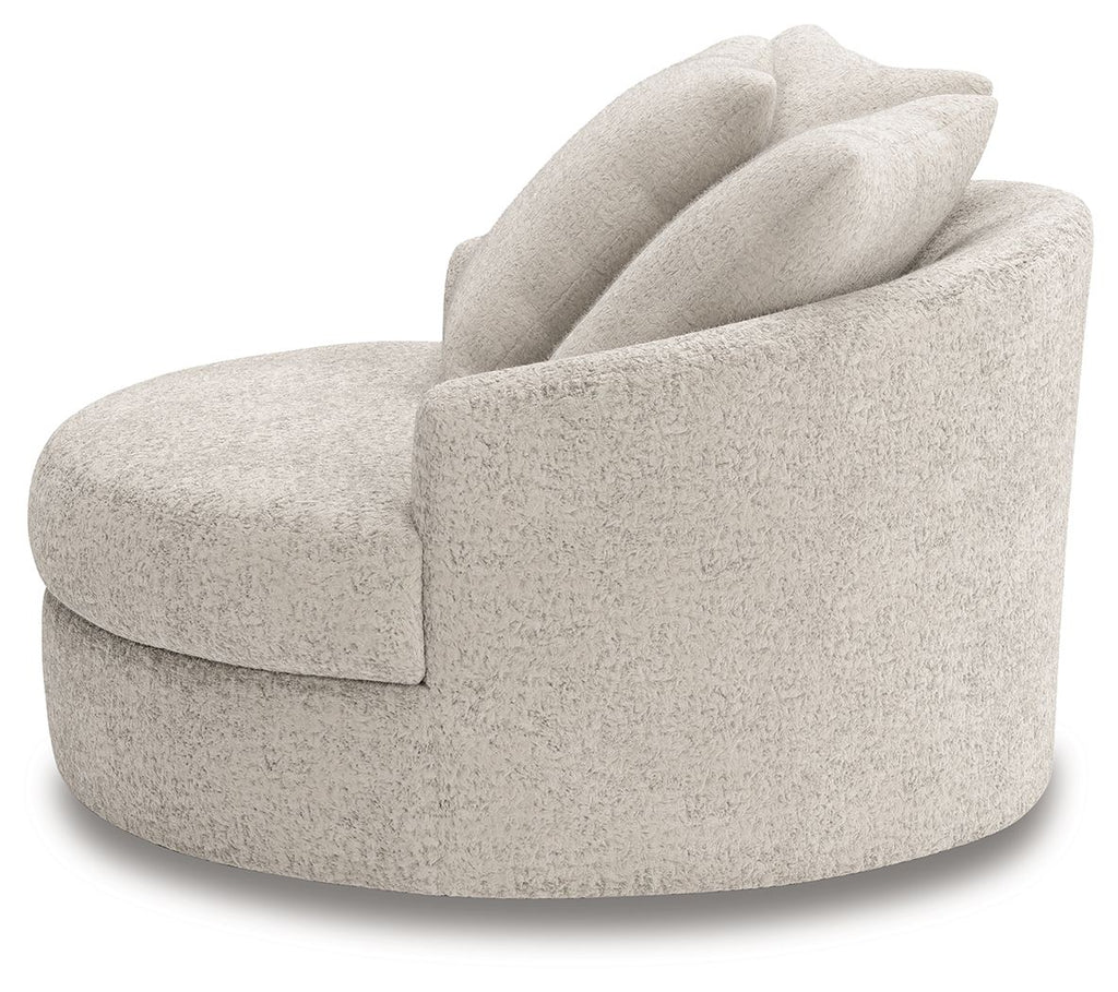 Cuddle Plush - Arctic - Oversized Swivel Accent Chair