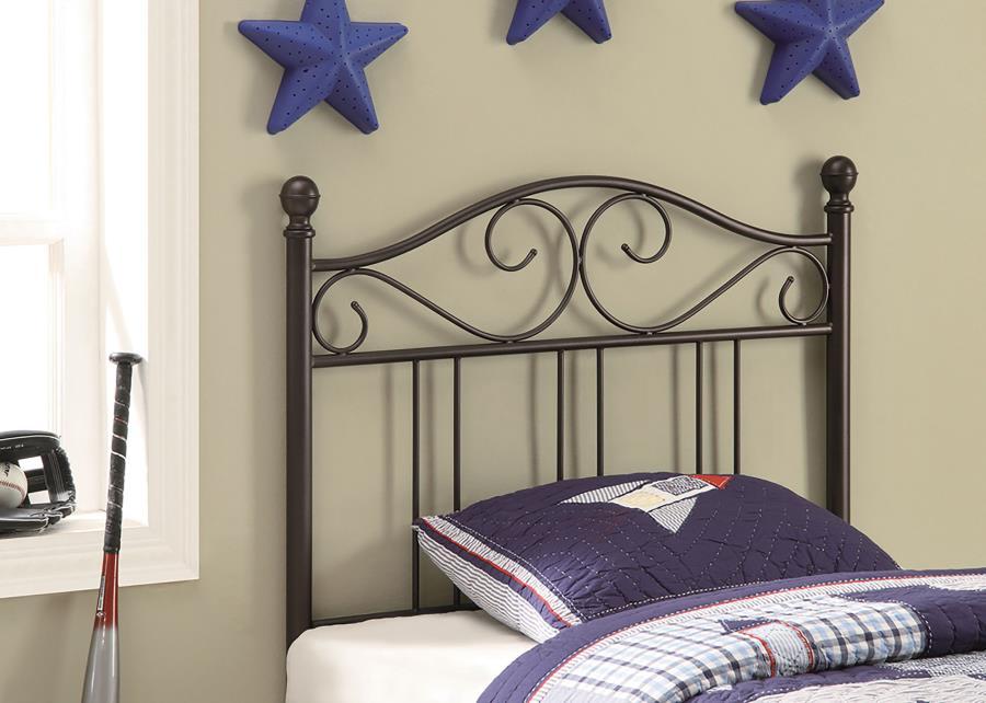 Ellis - Metal Twin Open Frame Headboard - Dark Bronze
