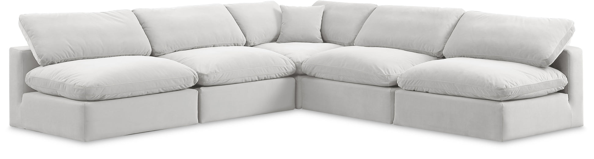 Comfy - 5 Piece Velvet Modular Corner Armless Sectional