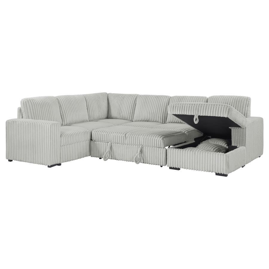 Devonshire - Sleeper Sectional Sofa Storage Chaise - Gray