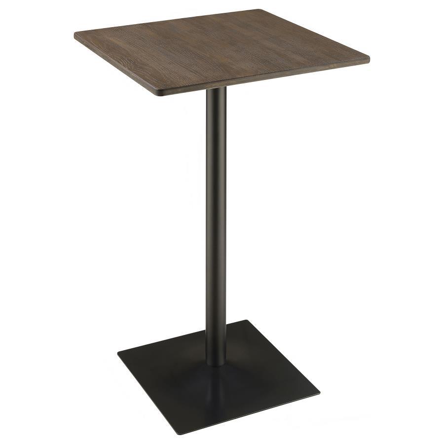 Cavalier - 3 Piece Square Bar Table Set - Dark Elm and Black
