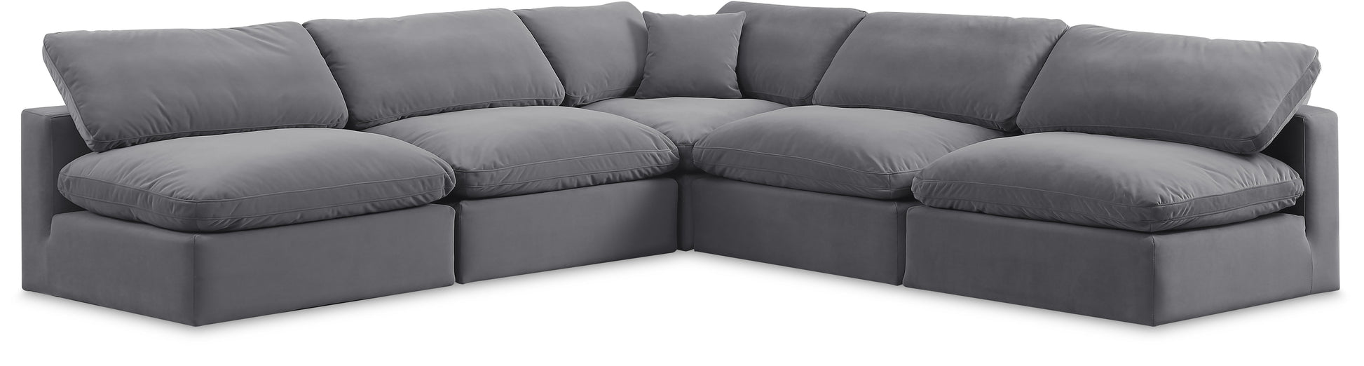 Comfy - 5 Piece Velvet Modular Corner Armless Sectional