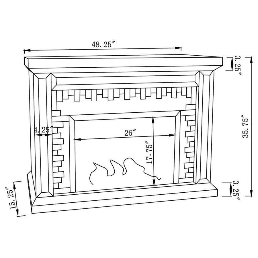 Gilmore - Mirrored Freestanding Electric Fireplace - Silver