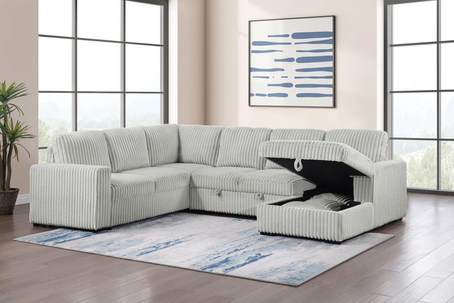 Devonshire - Sleeper Sectional Sofa Storage Chaise - Gray