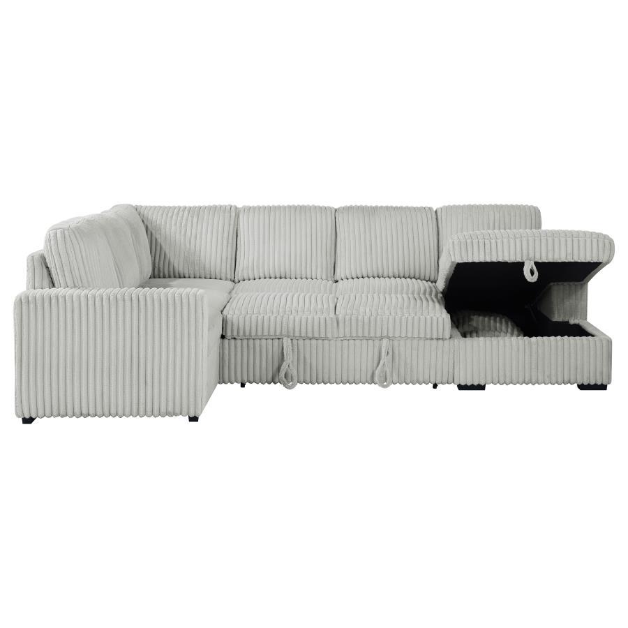 Devonshire - Sleeper Sectional Sofa Storage Chaise - Gray