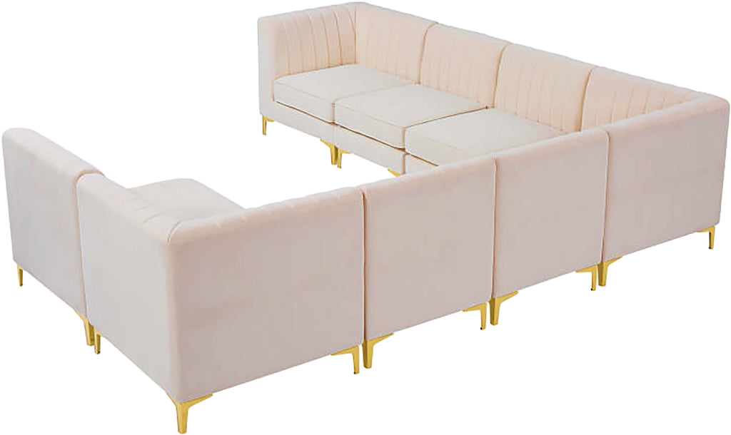 Alina - 8 Piece Velvet Modular Sectional