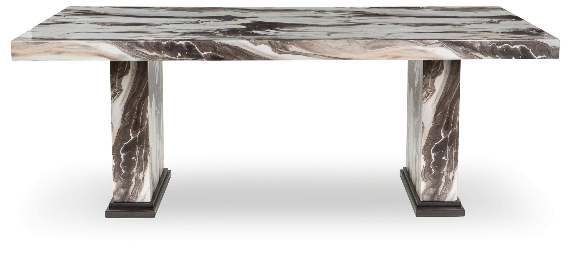 Jeshina - Dark Brown / Beige - Dining Table