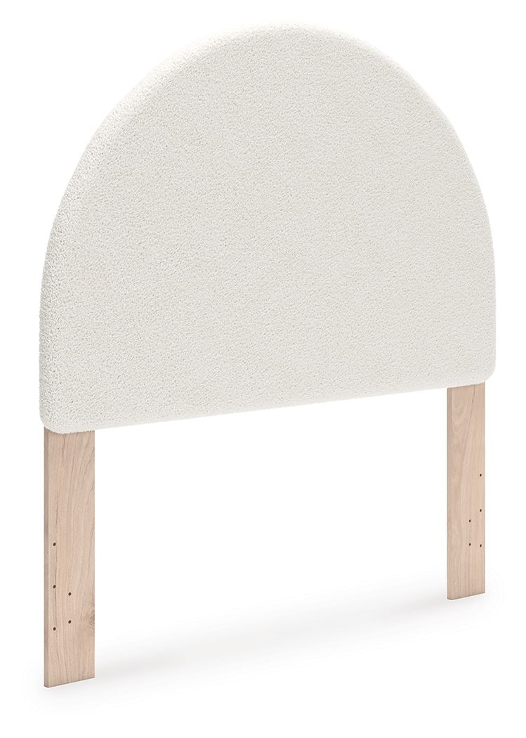 Arloster - White / Tan - Full Upholstered Panel Headboard