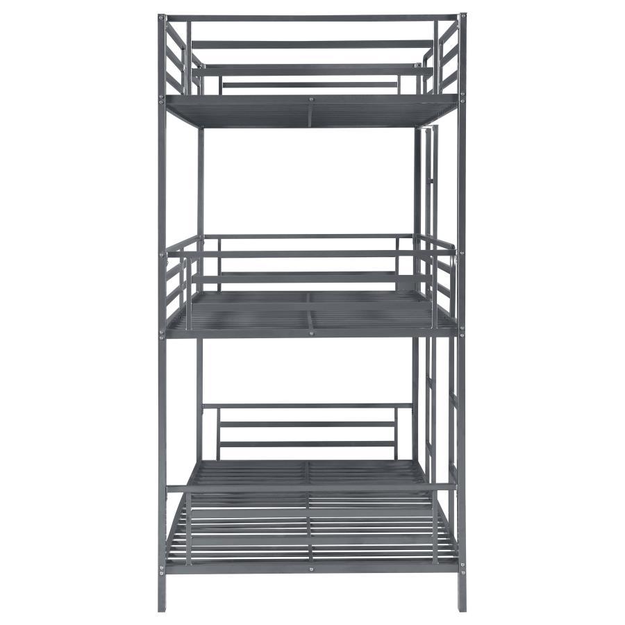 Maynard - Metal Twin Triple Bunk Bed - Gunmetal