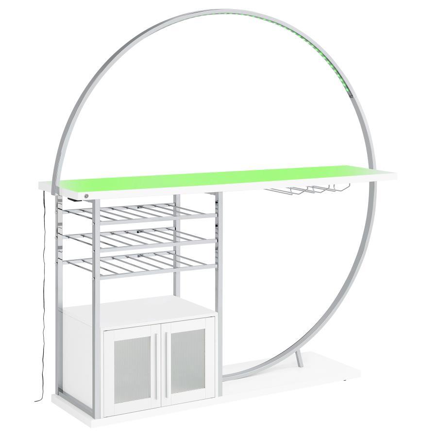 Risley - 2-Door Circular LED Home Bar With Wine Storage