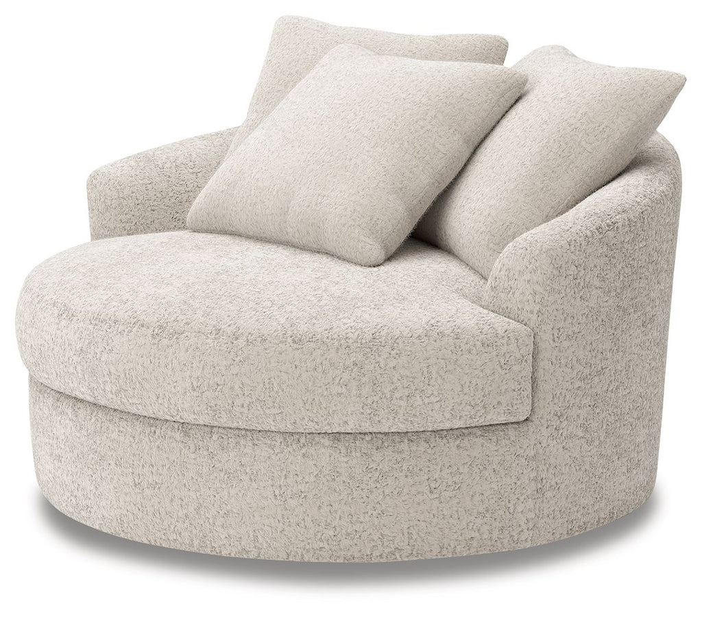 Cuddle Plush - Arctic - Oversized Swivel Accent Chair