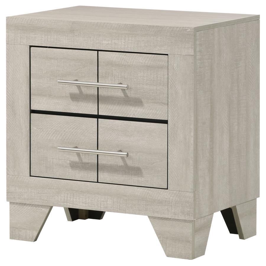 Trenton - 2-Drawer Nightstand Bedside Table - Rustic Cream