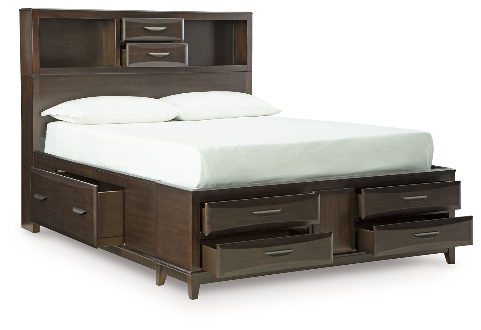 Vanmore - Dark Brown - Queen Storage Bed