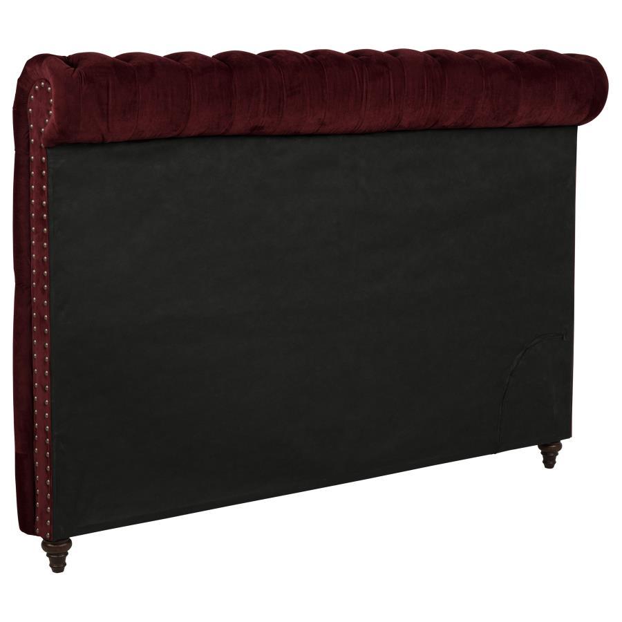 Devon - Upholstered Eastern King Headboard - Wine Red