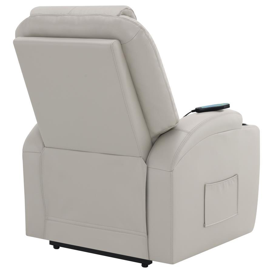 Sanger - Upholstered Power Lift Massage Recliner