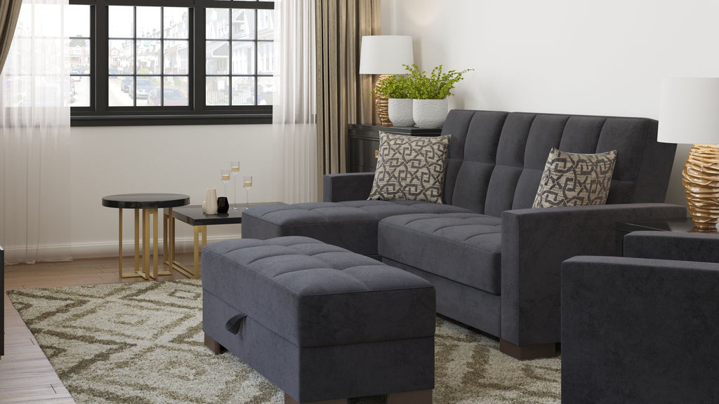 Ottomanson Armada - Upholstered Convertible Chaise Lounge With Storage - Microfiber